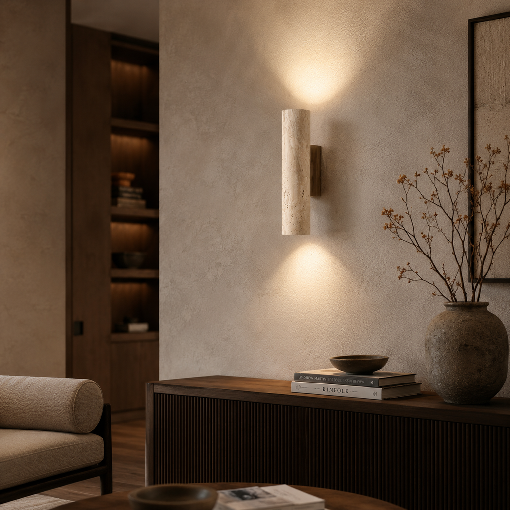 Yellow Travertine Wall Sconce