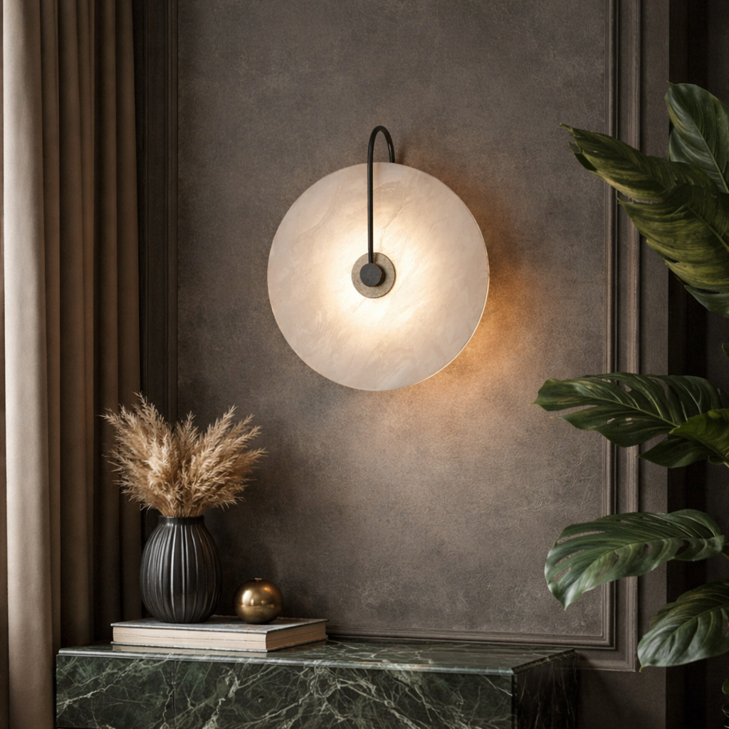Round Marble Wall Lamp