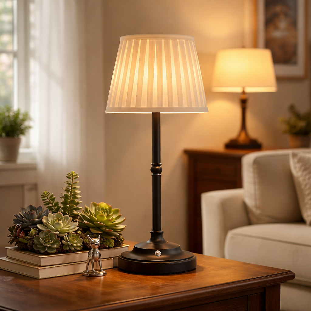 Cordless Fabric Shade Table Lamp