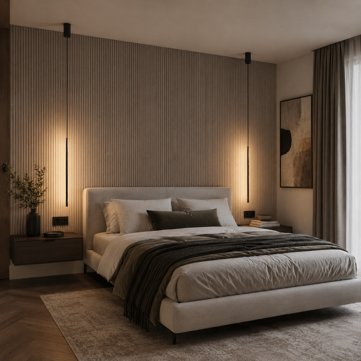 Modern Black Linear Pendant Light