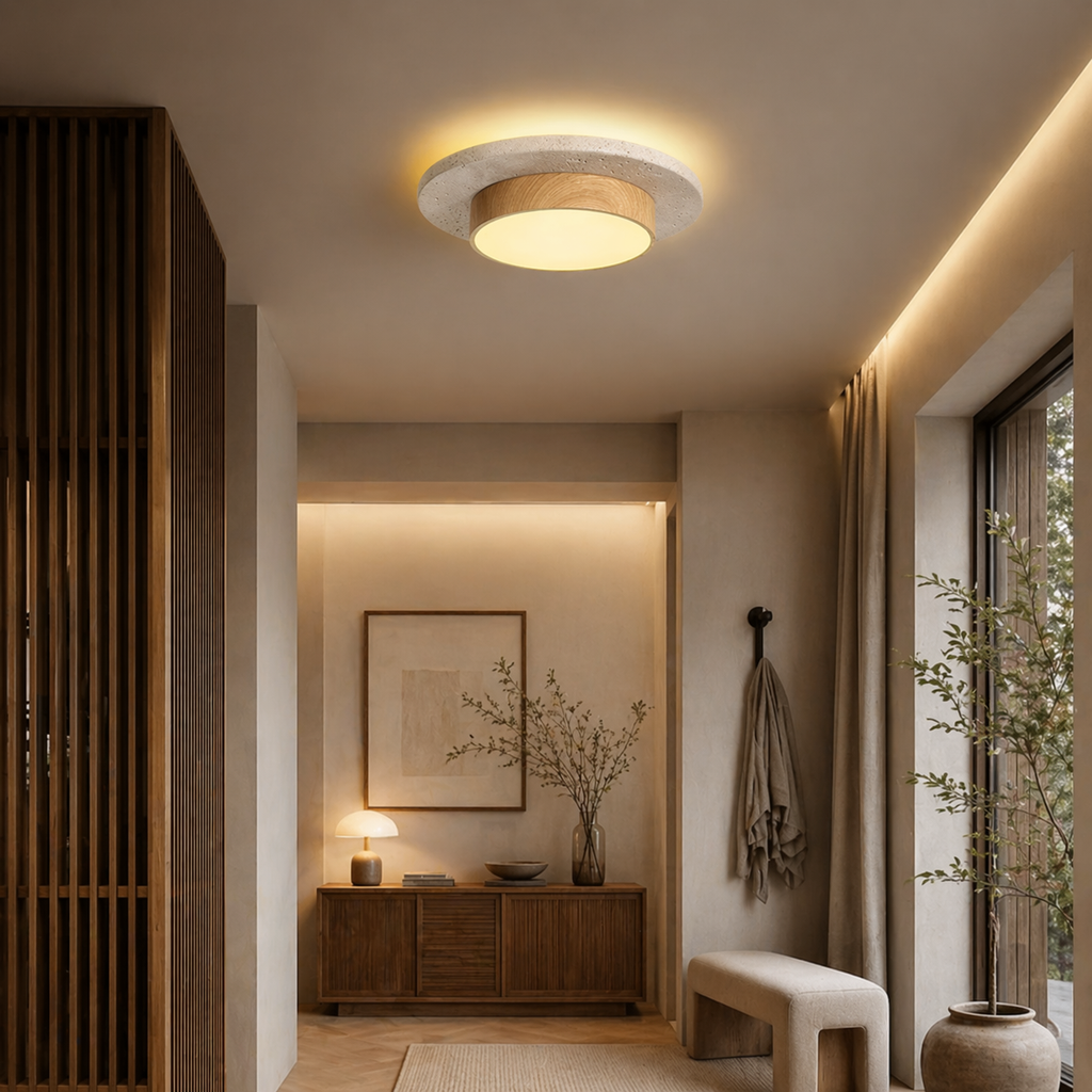 Round Stone Ceiling Light