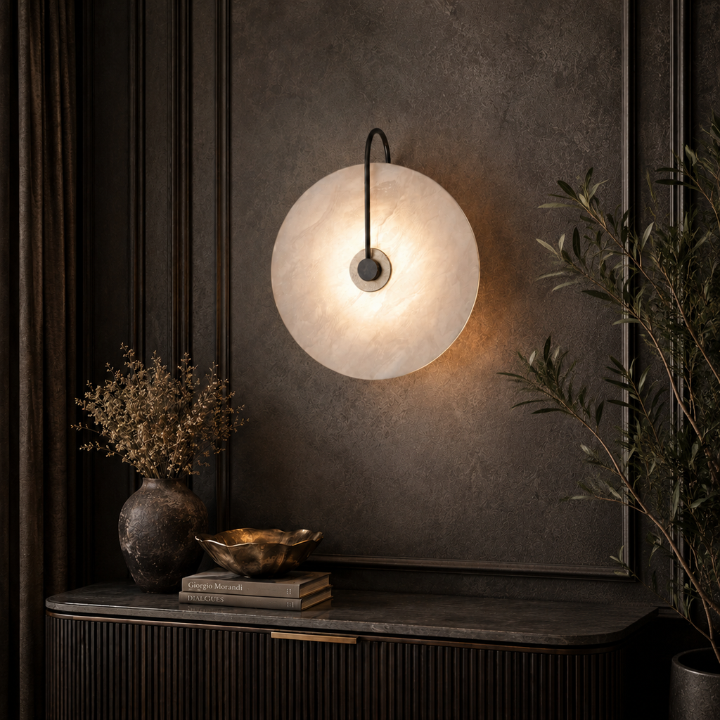 Round Marble Wall Lamp