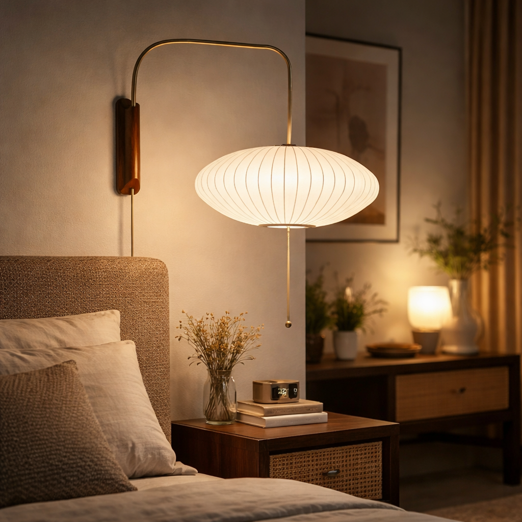 Modern Silk Cloth Wall Lamp