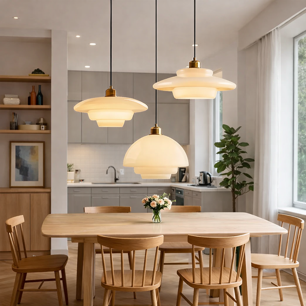 Milk Glass Pendant Light