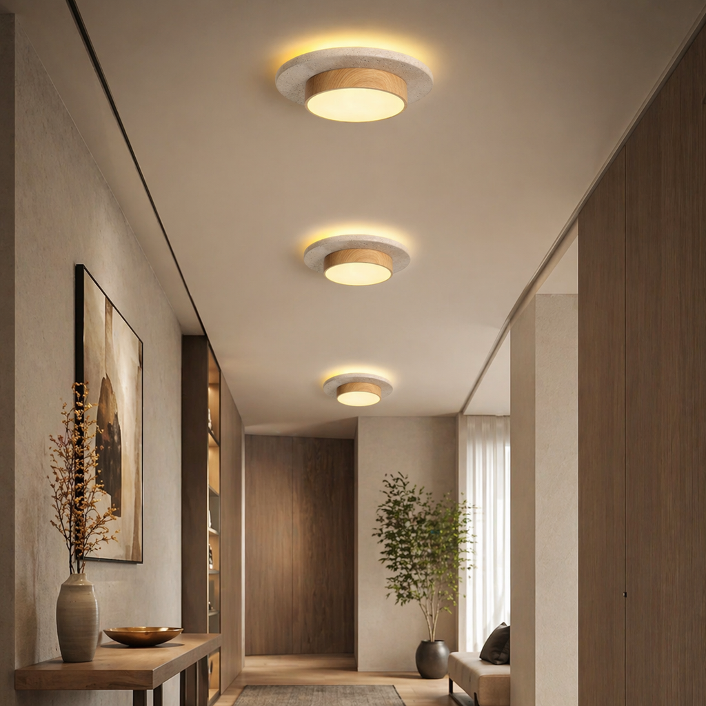 Round Stone Ceiling Light