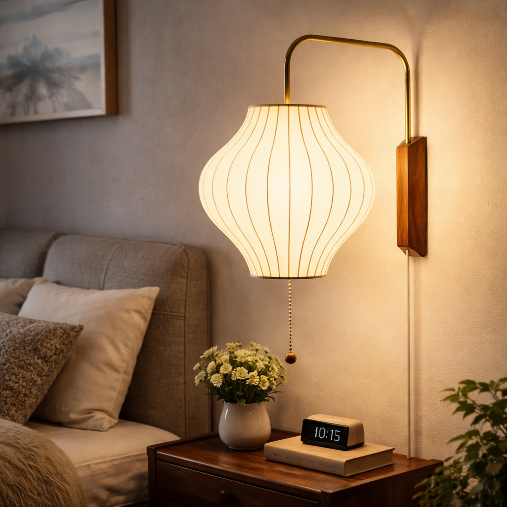 Modern Silk Cloth Wall Lamp