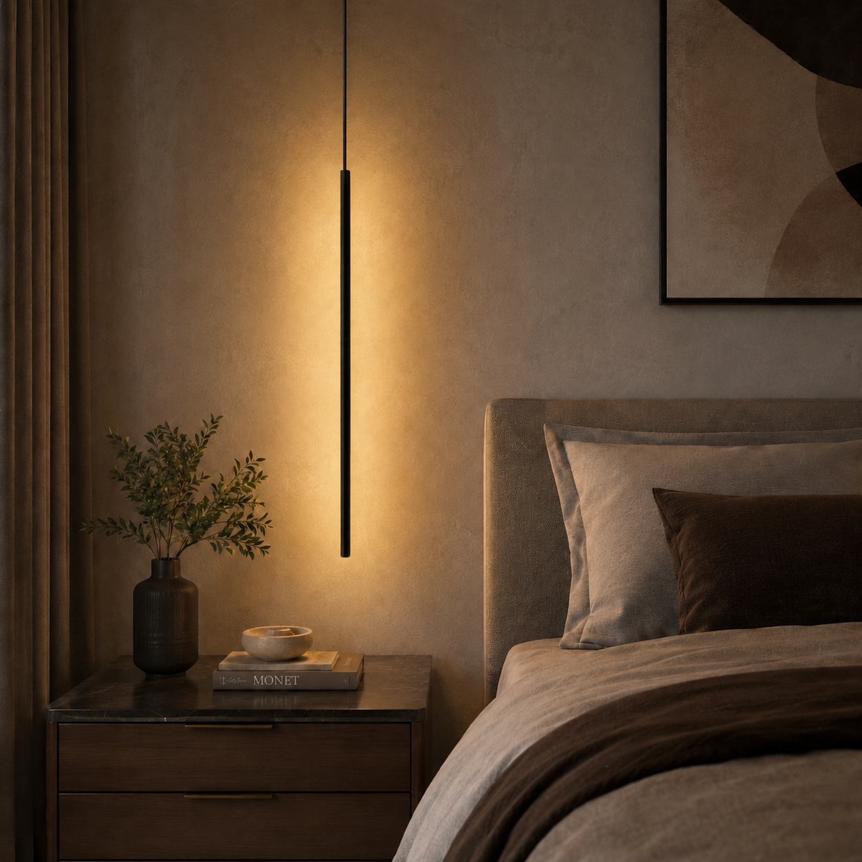 Modern Black Linear Pendant Light