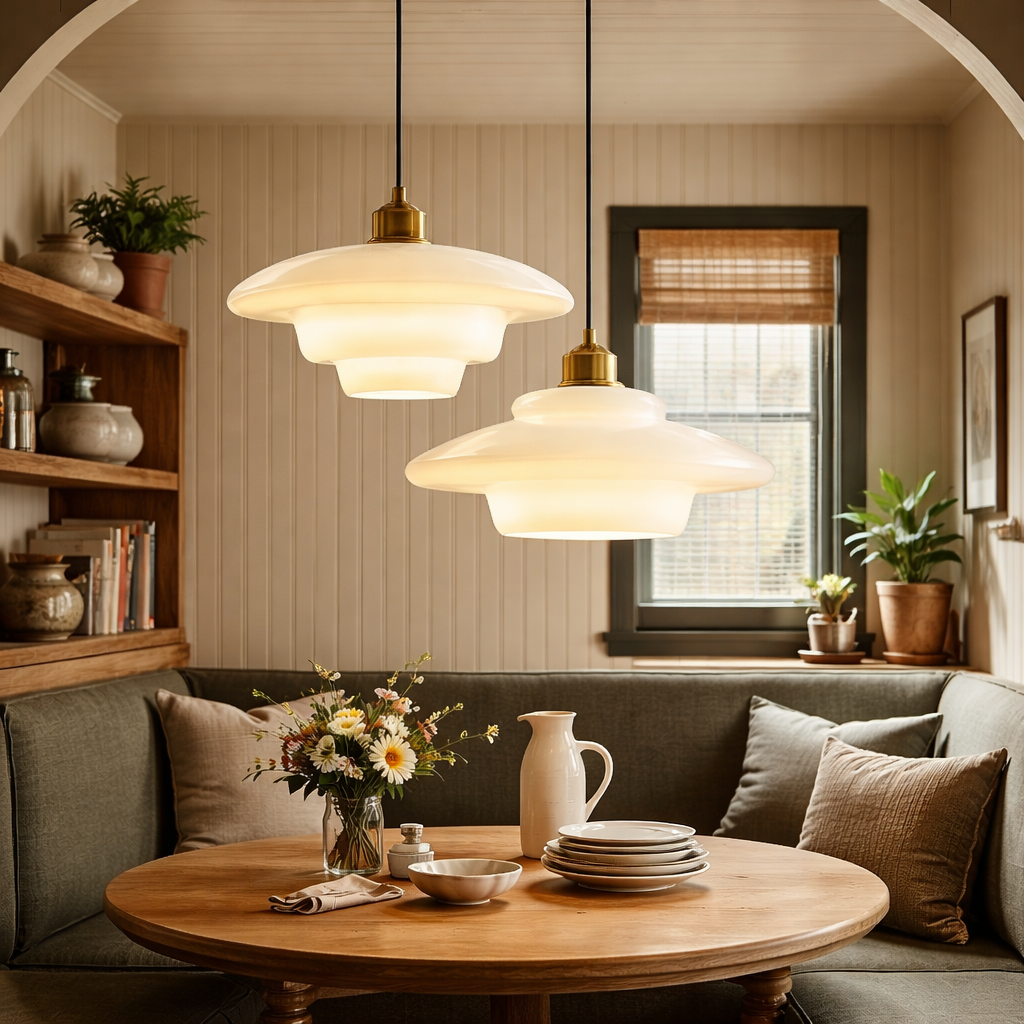 Milk Glass Pendant Light