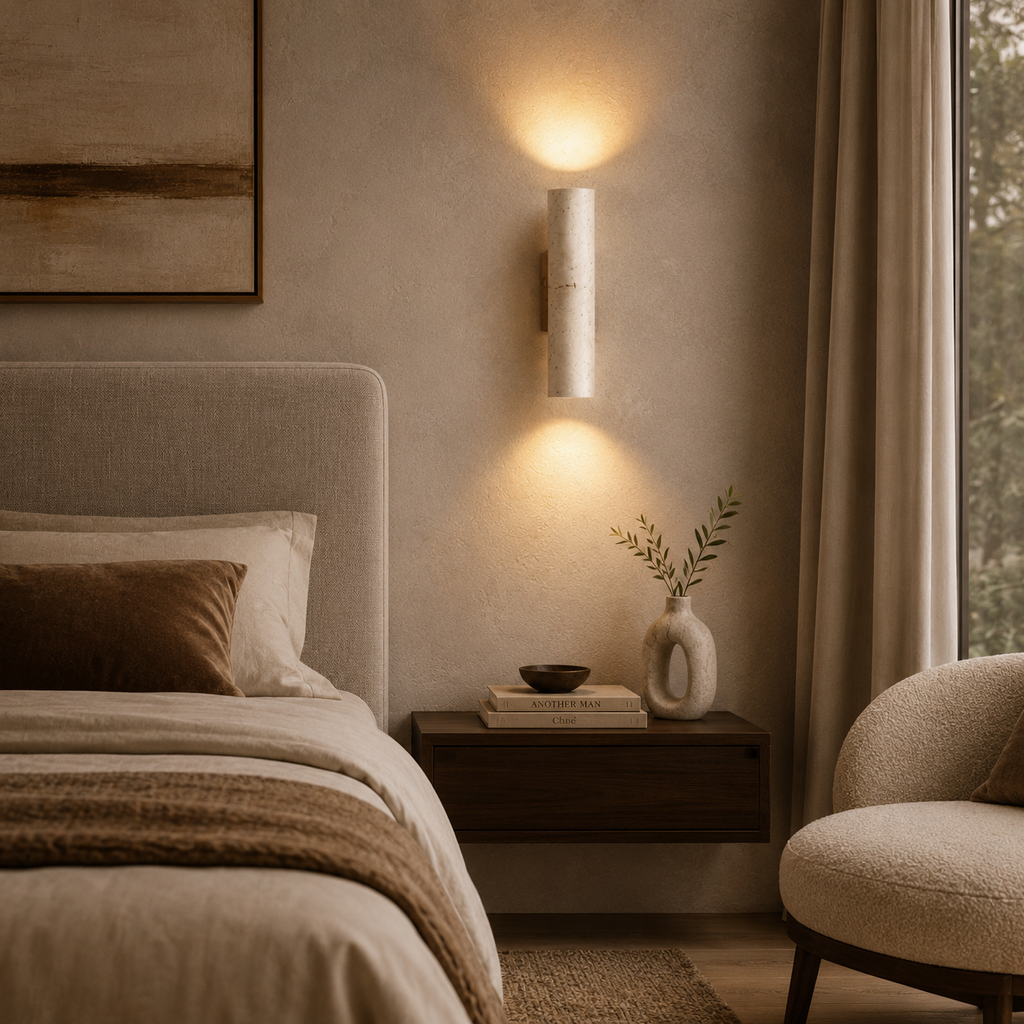 Yellow Travertine Wall Sconce