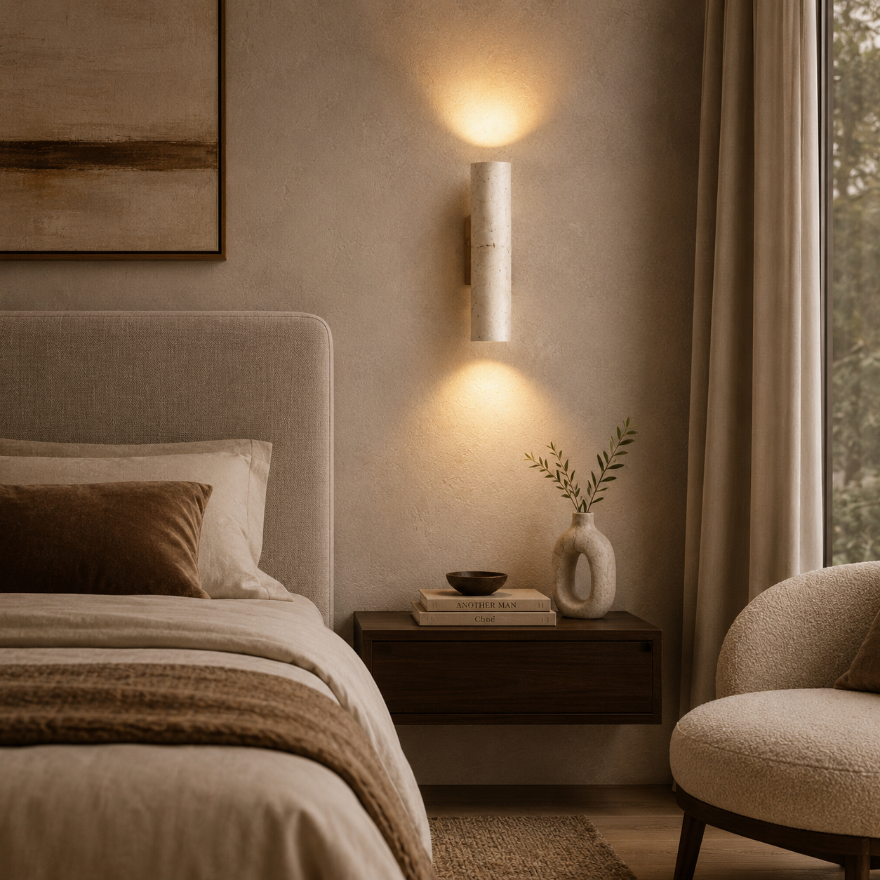 Yellow Travertine Wall Sconce