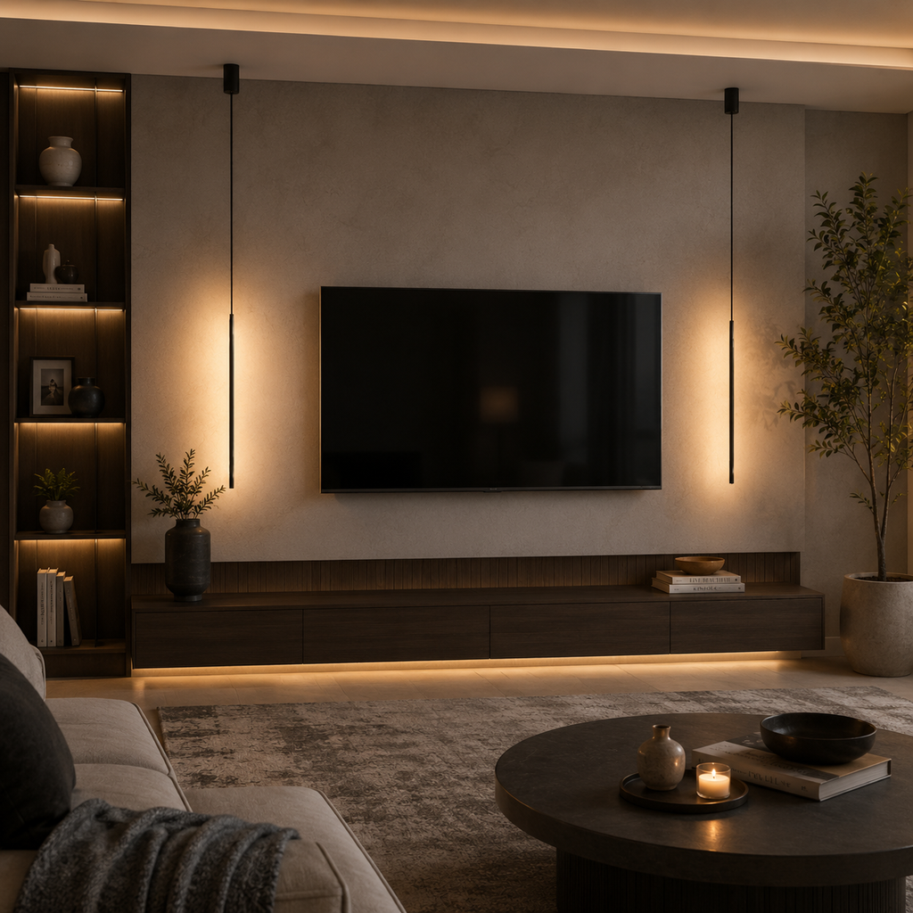 Modern Black Linear Pendant Light