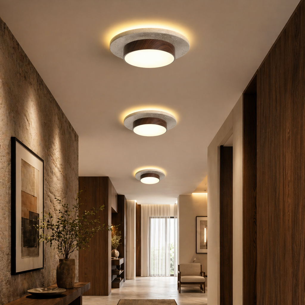 Round Stone Ceiling Light