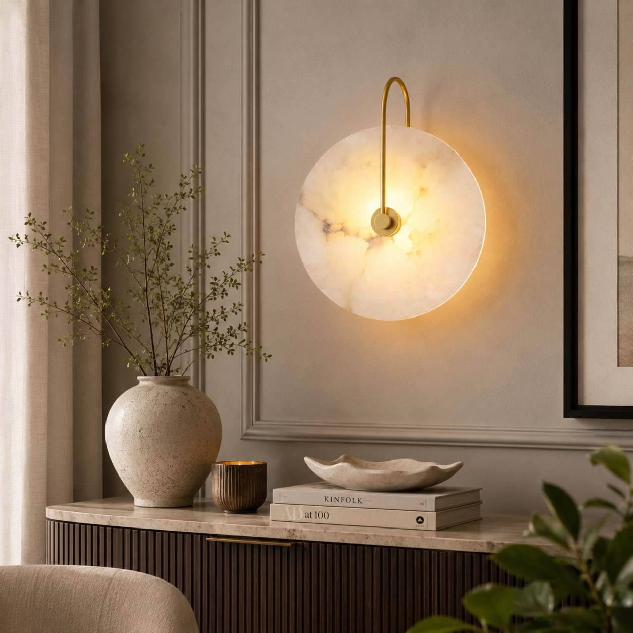 Round Marble Wall Lamp