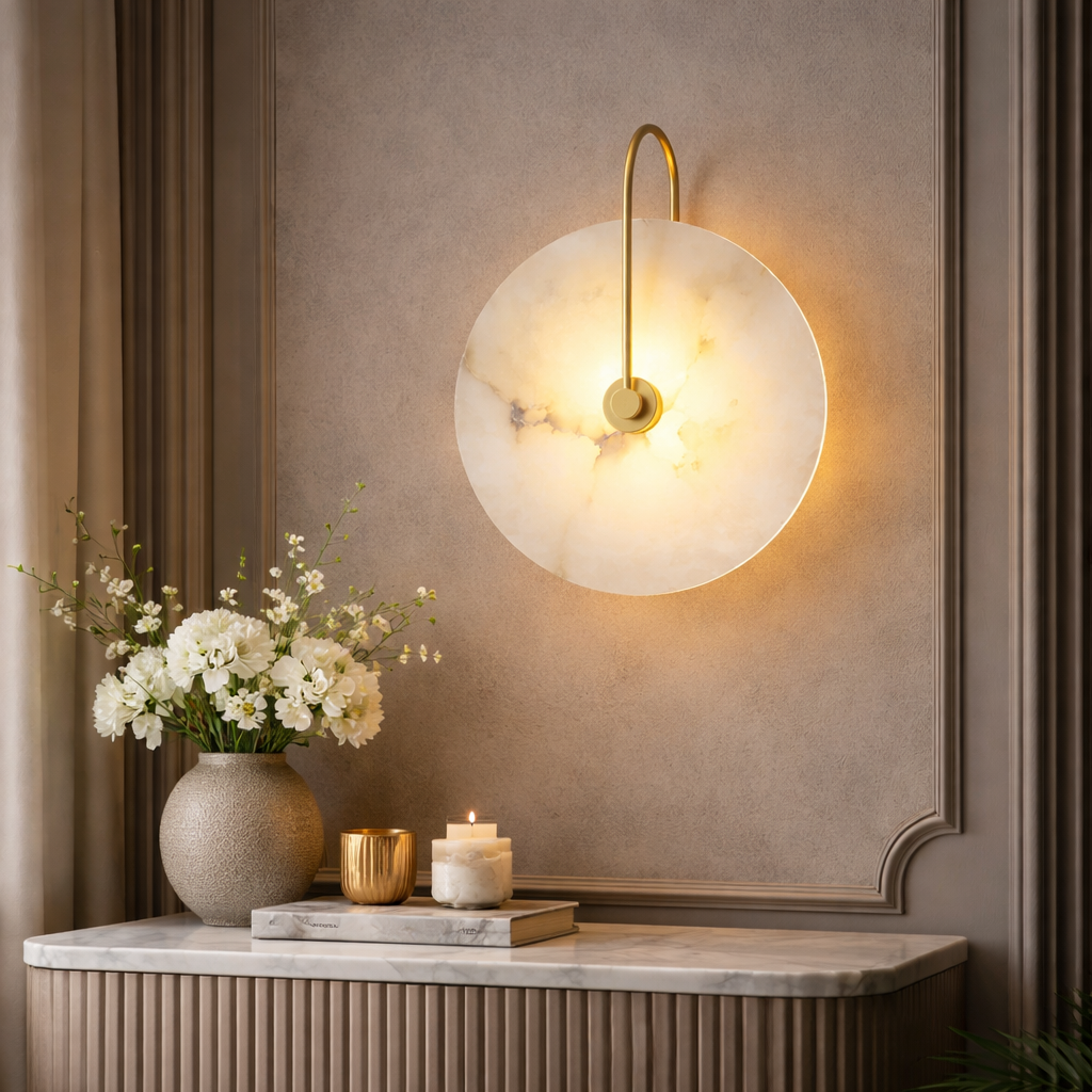 Round Marble Wall Lamp