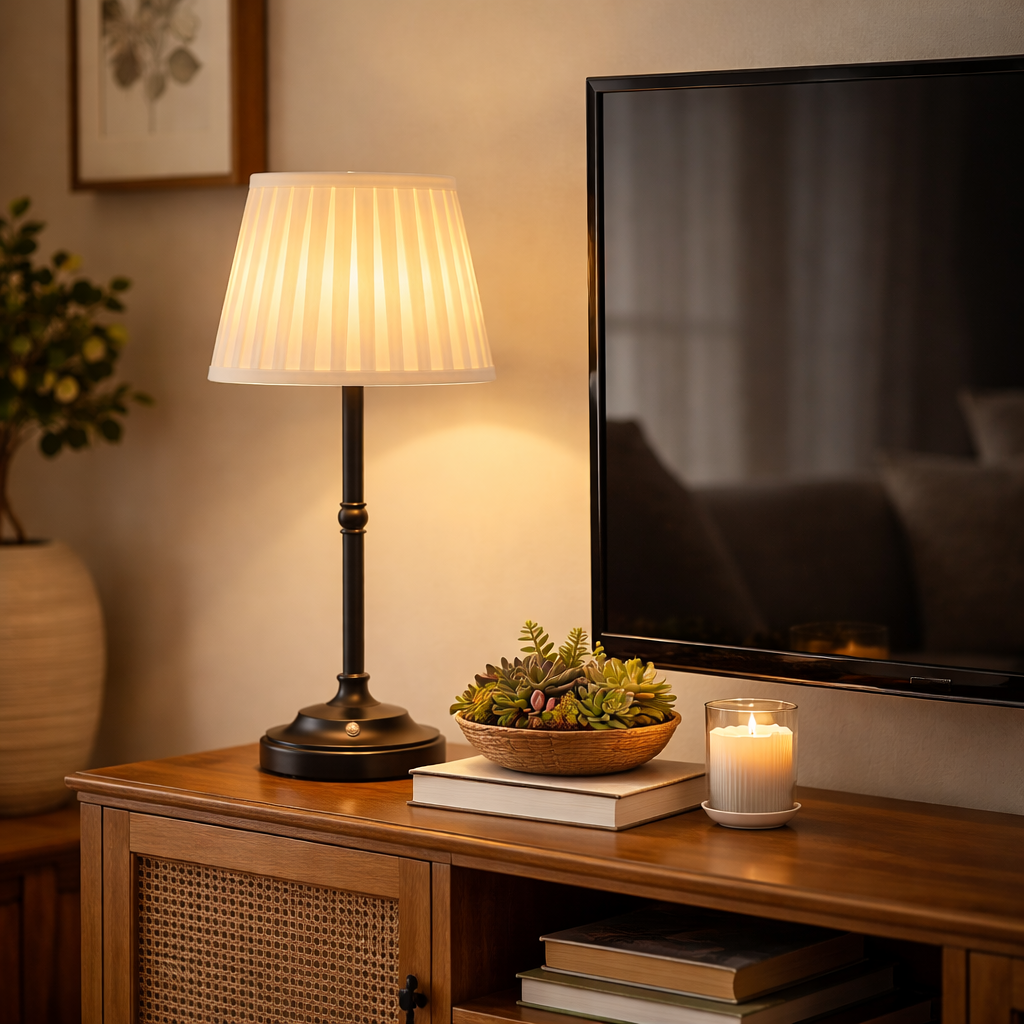 Cordless Fabric Shade Table Lamp