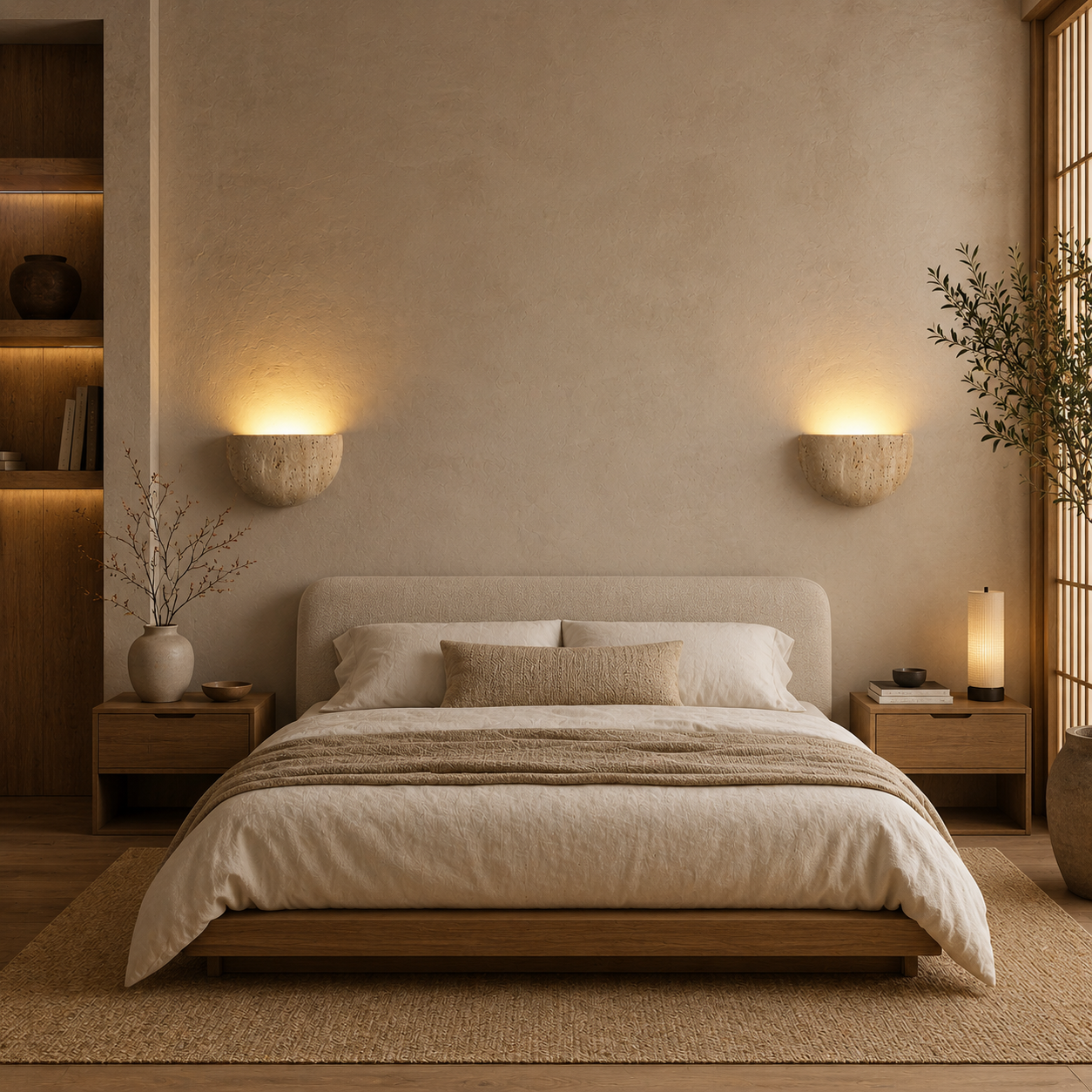 Half Moon Stone Wall Sconce