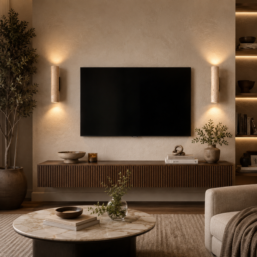 Yellow Travertine Wall Sconce
