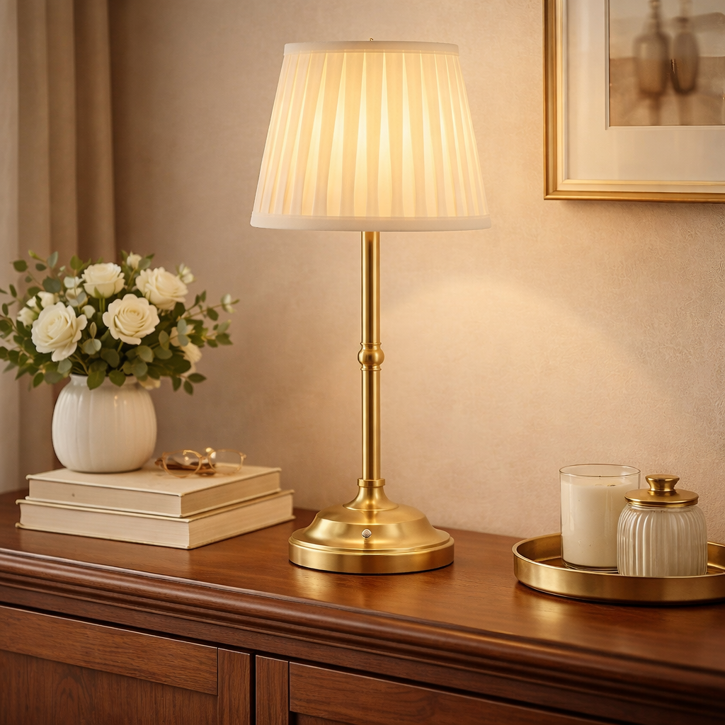 Cordless Fabric Shade Table Lamp