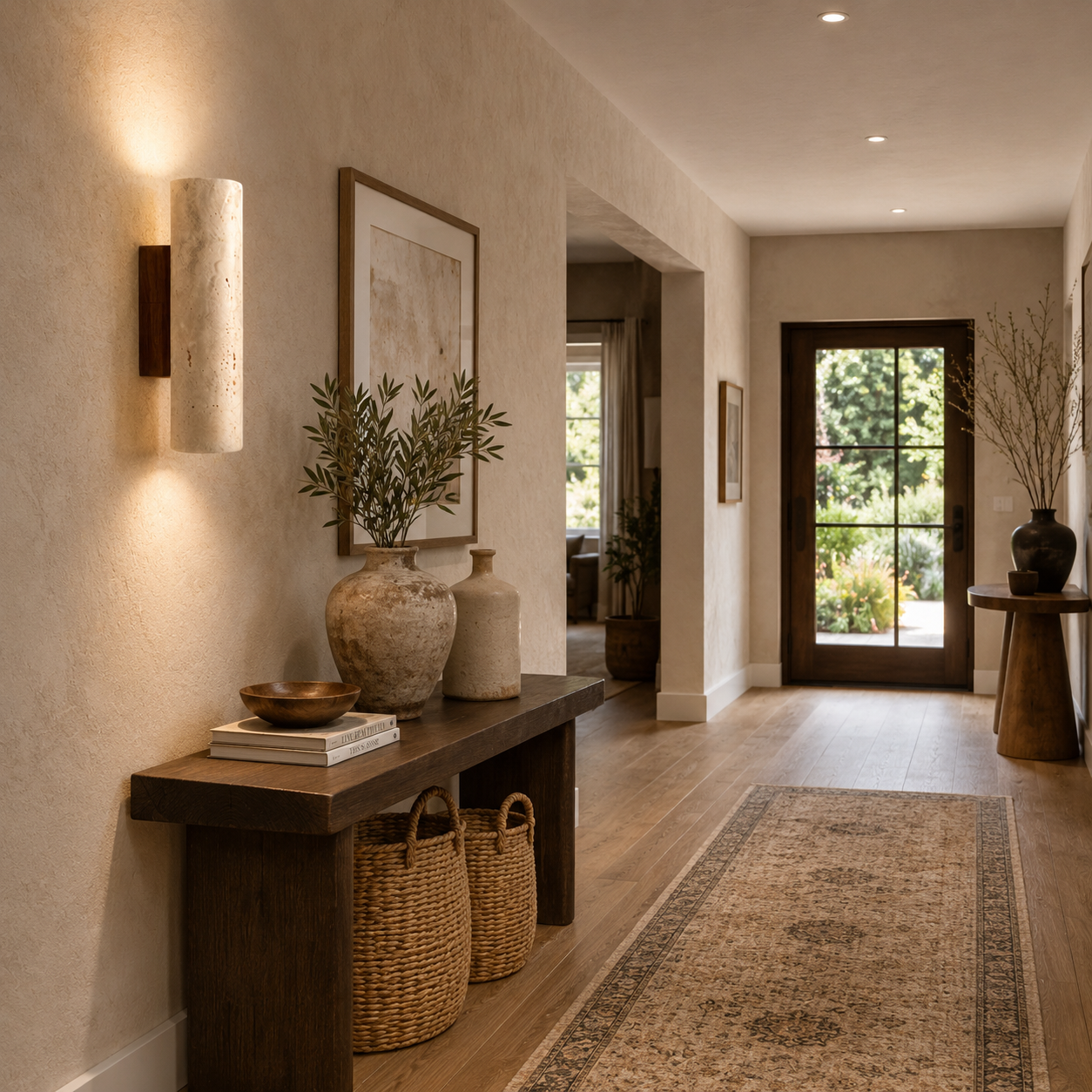 Yellow Travertine Wall Sconce