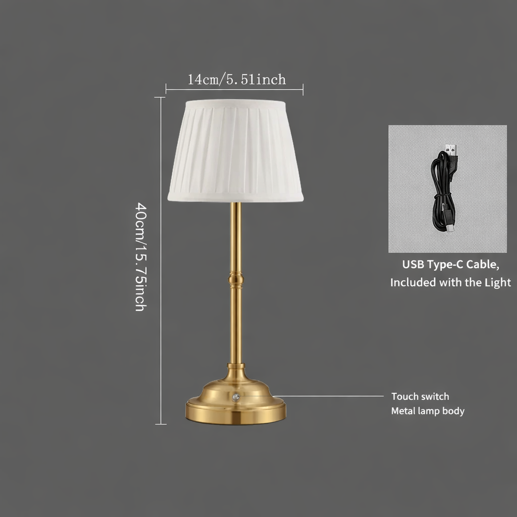 Cordless Fabric Shade Table Lamp