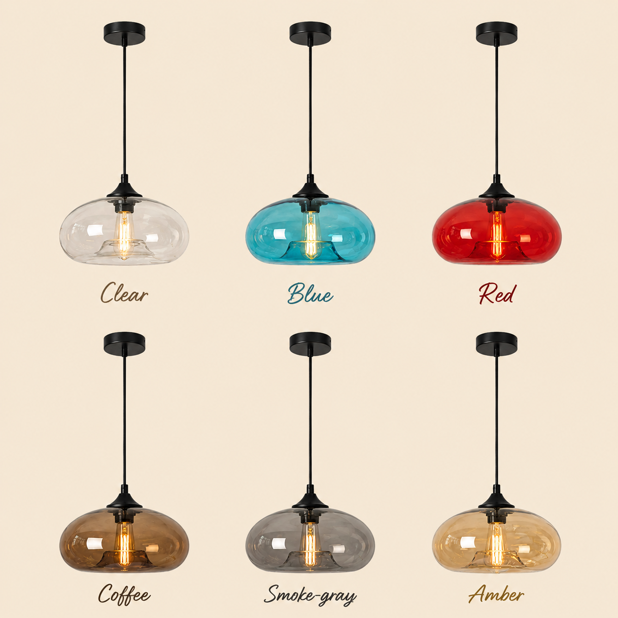 Color Glass Pendant Light