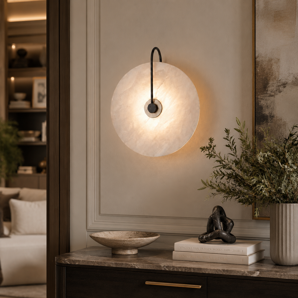 Round Marble Wall Lamp