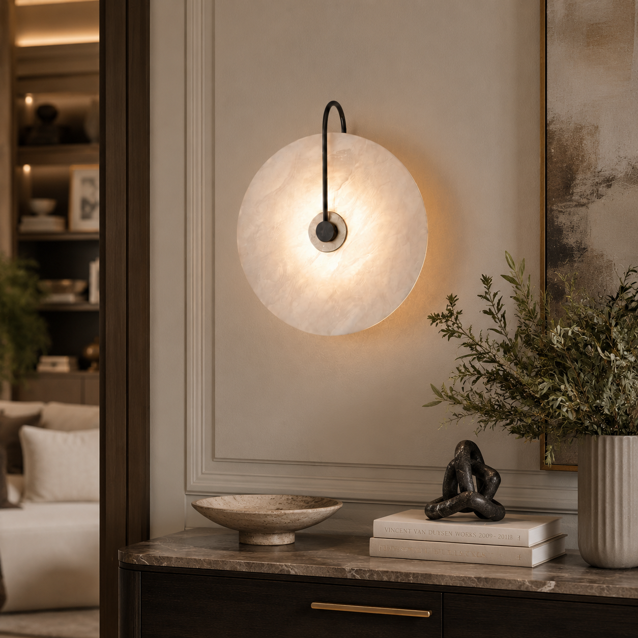 Round Marble Wall Lamp