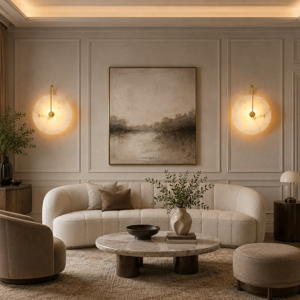 Round Marble Wall Lamp