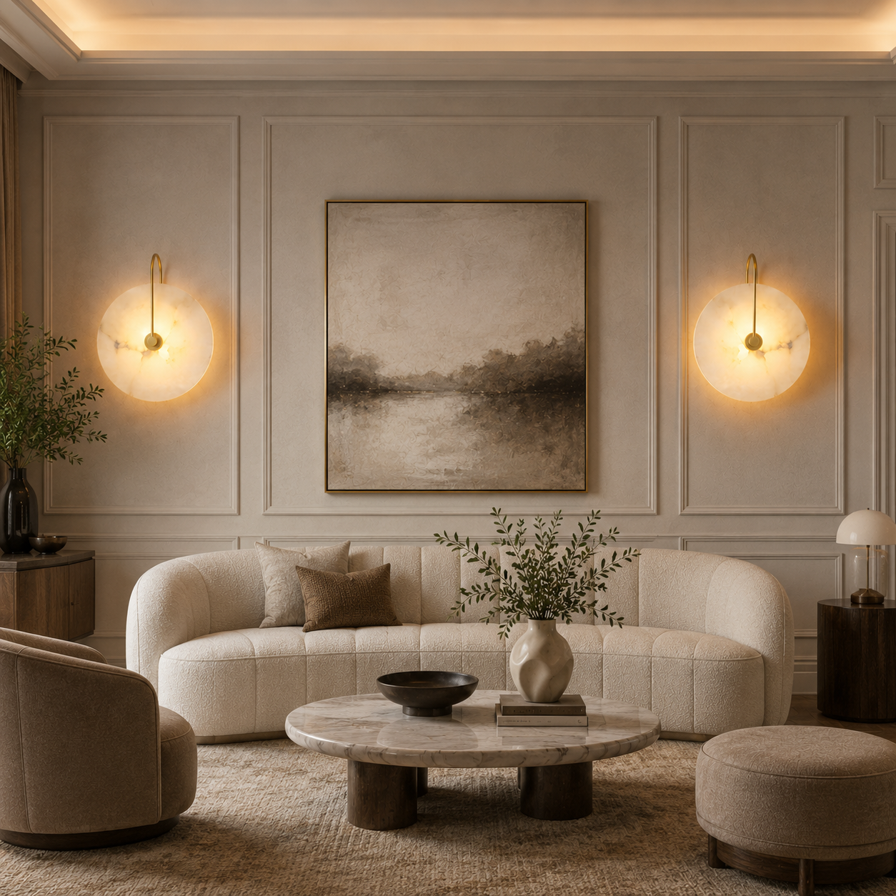 Round Marble Wall Lamp