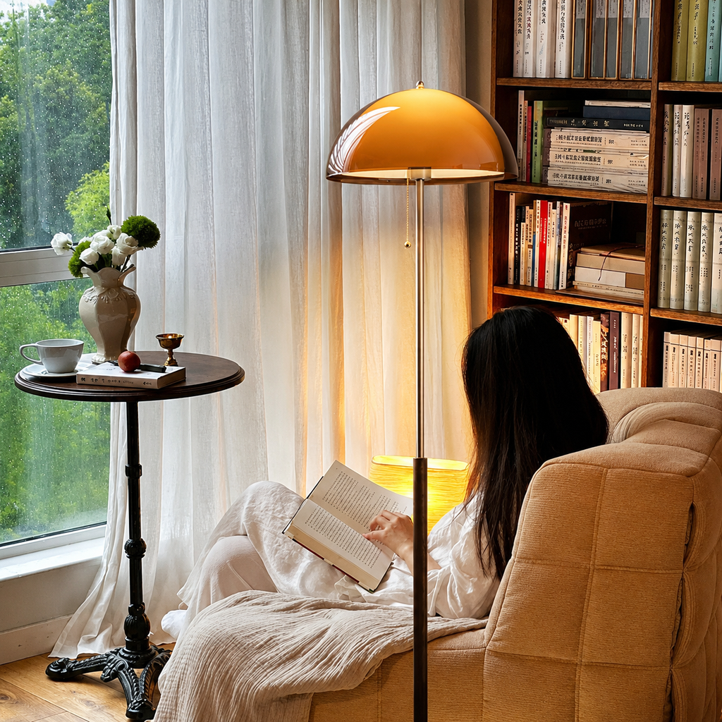 Orange Mushroom Floor Lamp
