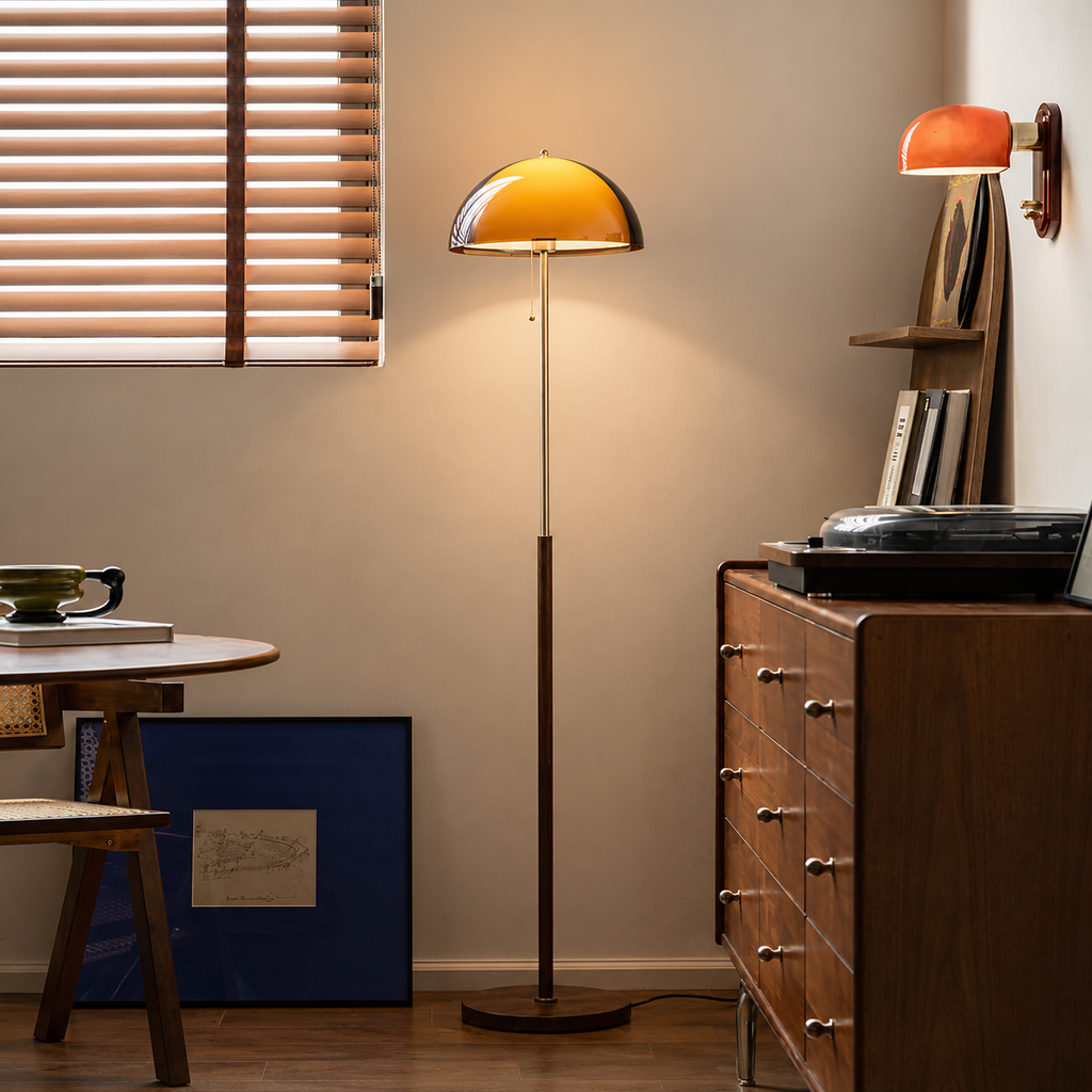 Orange Mushroom Floor Lamp