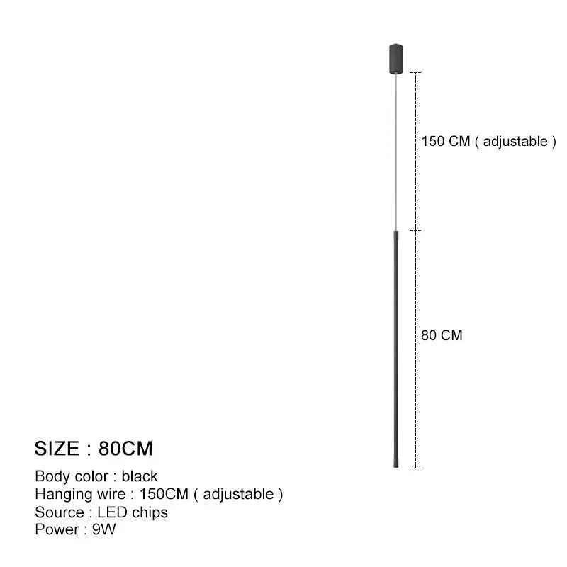 Modern Black Linear Pendant Light