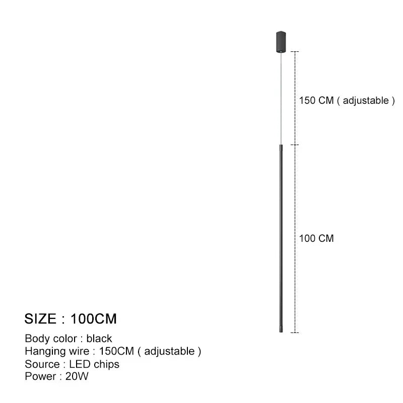 Modern Black Linear Pendant Light