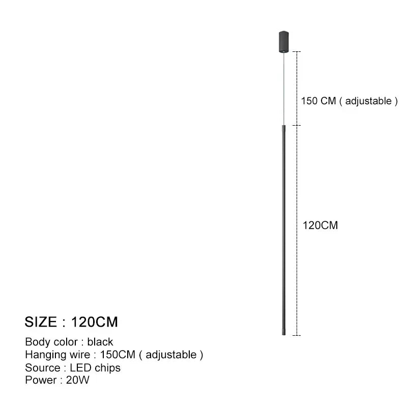 Modern Black Linear Pendant Light