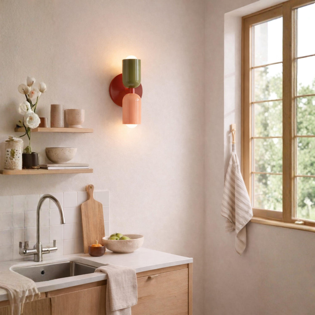 Colorful Dual Head Wall Sconce