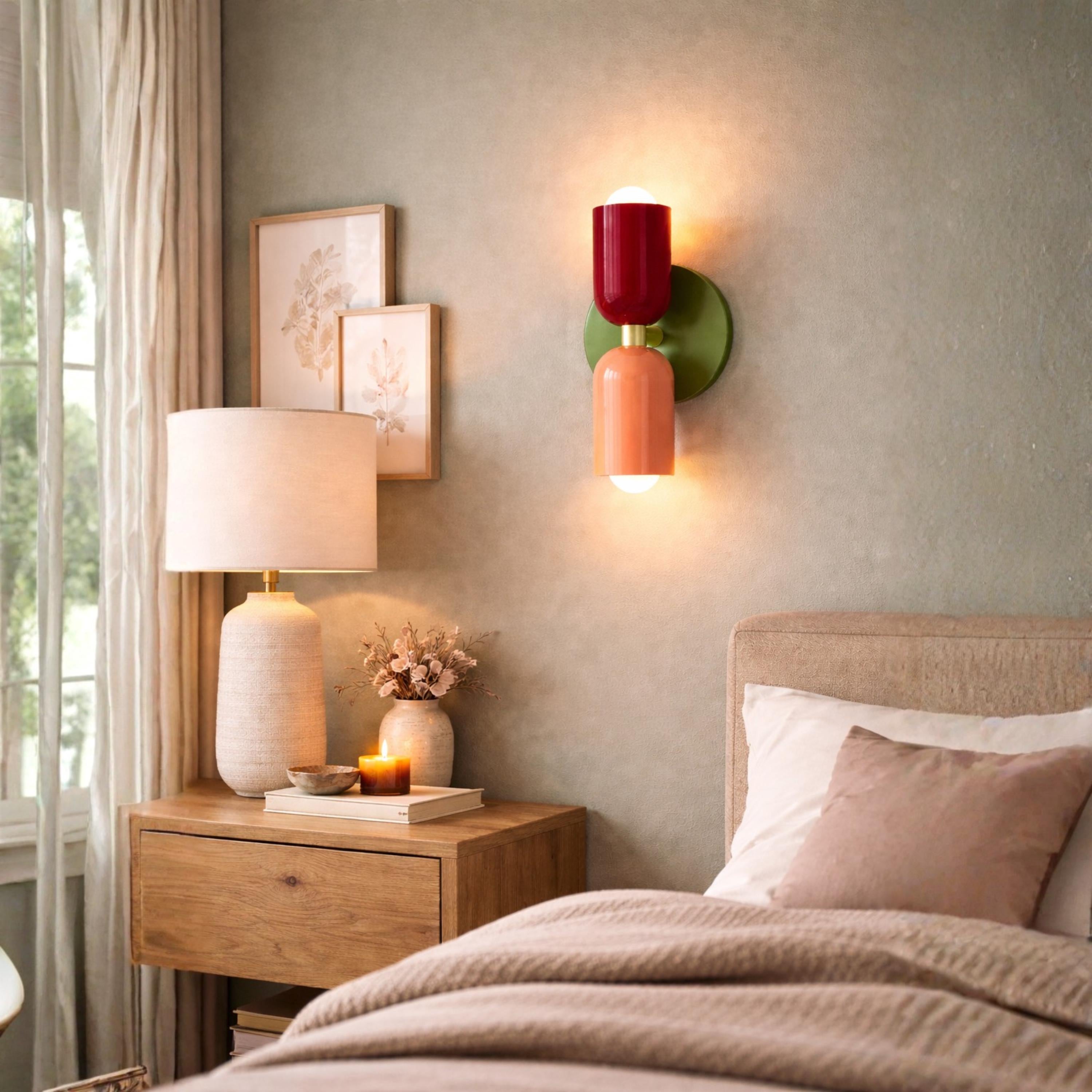 Colorful Dual Head Wall Sconce